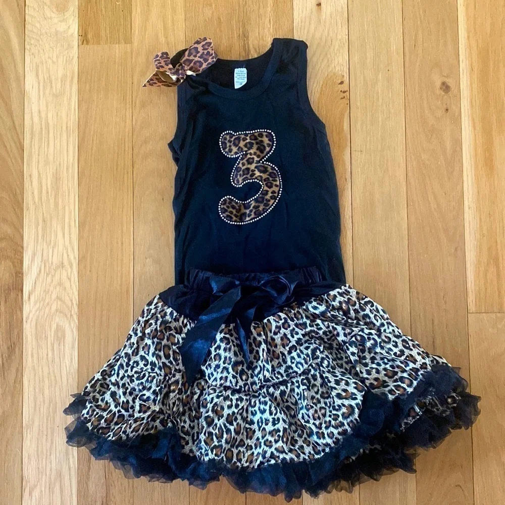 Leopard Print “3” Birthday Set Size 5